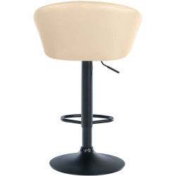 Tabouret de bar Davie, similicuir, noir et crème