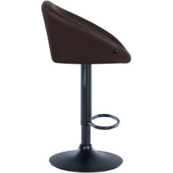 Tabouret de bar Davie, similicuir, noir/marron