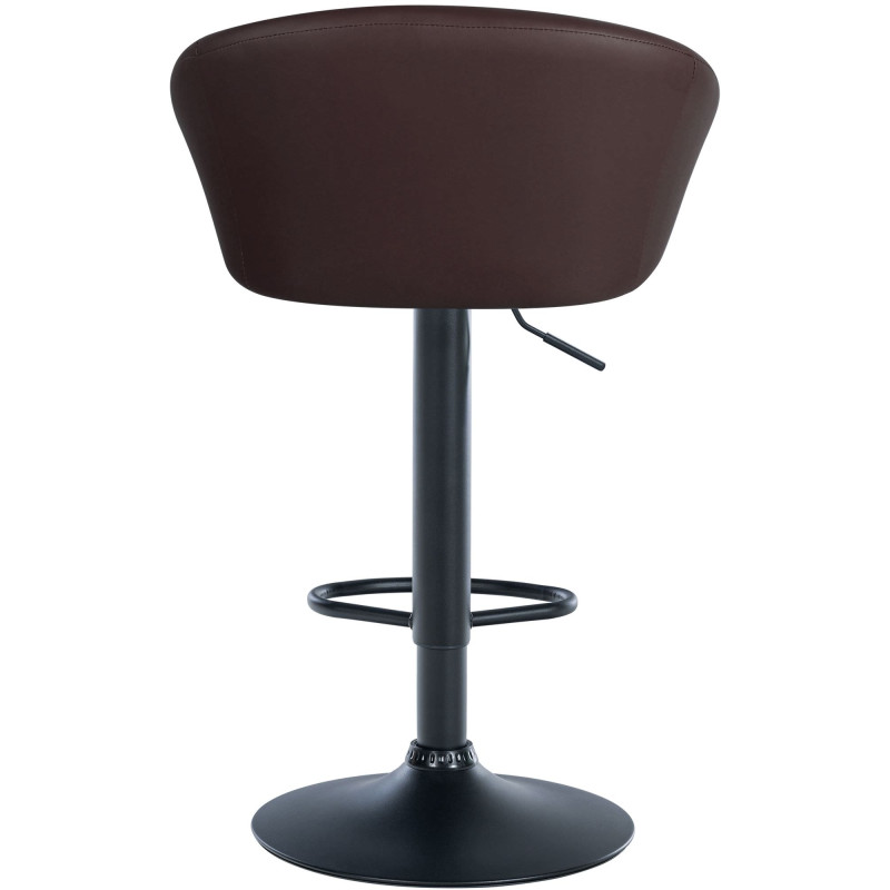 Tabouret de bar Davie, similicuir, noir/marron