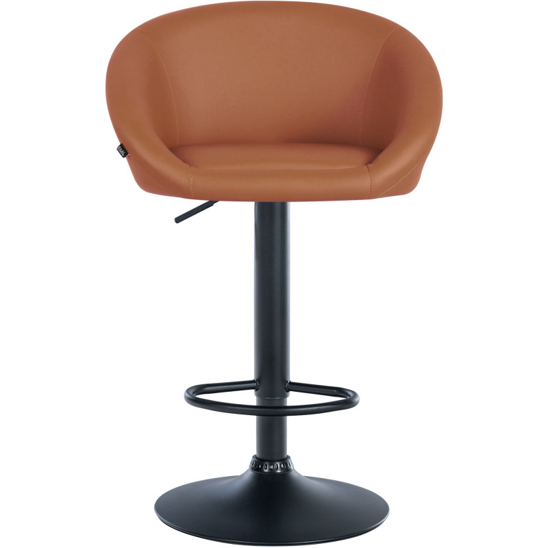 Tabouret de bar Davie, similicuir, noir/marron clair