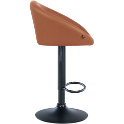 Tabouret de bar Davie, similicuir, noir/marron clair