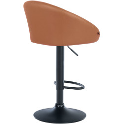 Tabouret de bar Davie, similicuir, noir/marron clair