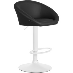Tabouret de bar Davie, similicuir, blanc/noir