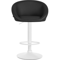 Tabouret de bar Davie, similicuir, blanc/noir