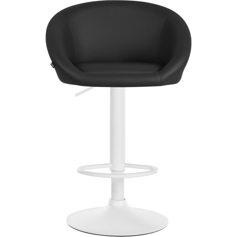 Tabouret de bar Davie, similicuir, blanc/noir