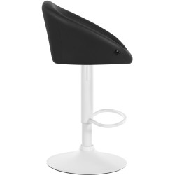 Tabouret de bar Davie, similicuir, blanc/noir