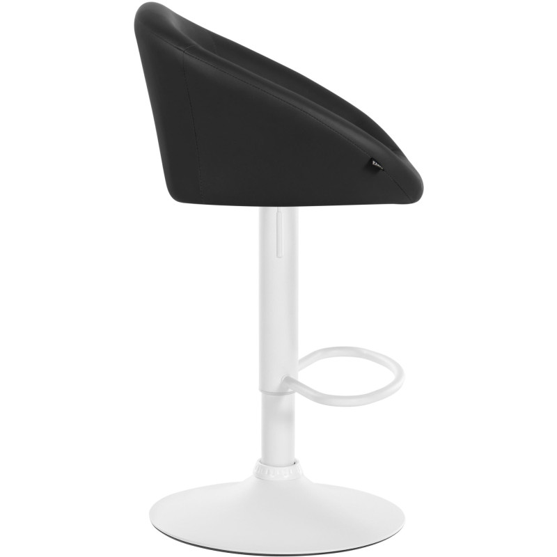 Tabouret de bar Davie, similicuir, blanc/noir