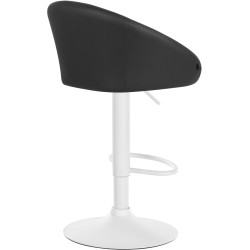 Tabouret de bar Davie, similicuir, blanc/noir