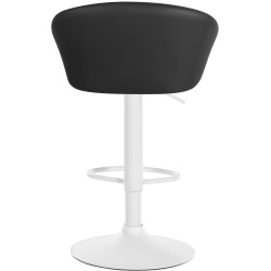 Tabouret de bar Davie, similicuir, blanc/noir