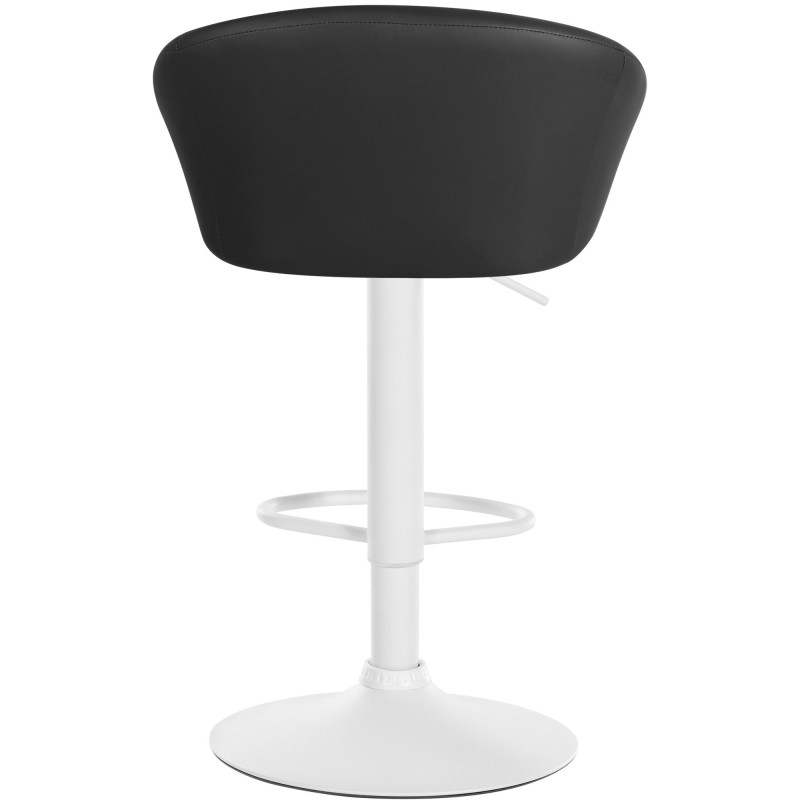 Tabouret de bar Davie, similicuir, blanc/noir