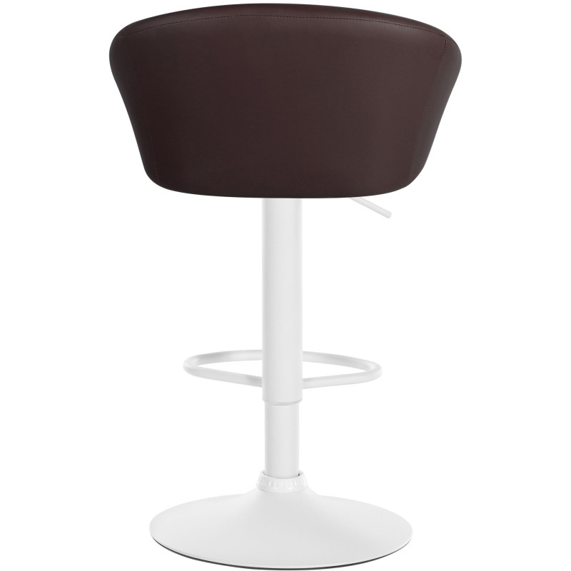 Tabouret de bar Davie, similicuir, blanc/marron