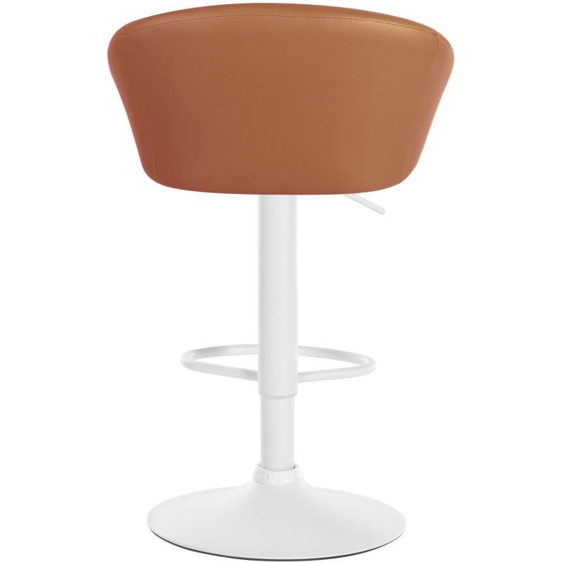 Tabouret de bar Davie, similicuir, blanc/marron clair