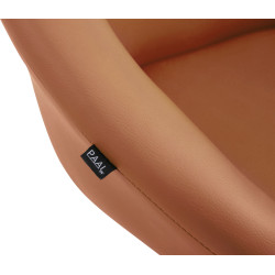 Tabouret de bar Davie, similicuir, blanc/marron clair