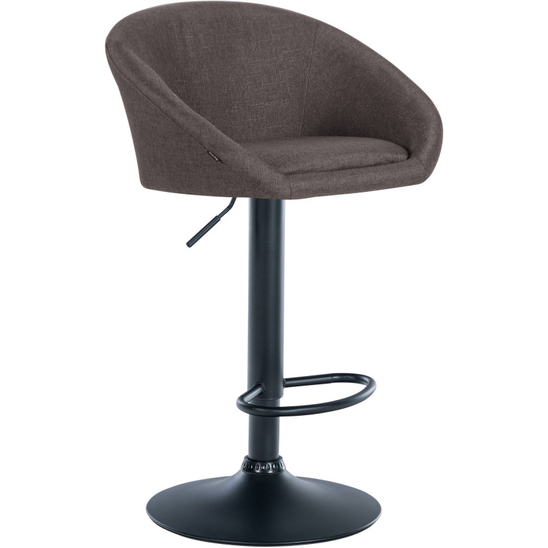 Tabouret de bar Davie, tissu : noir/gris foncé