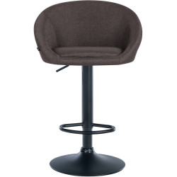 Tabouret de bar Davie, tissu : noir/gris foncé