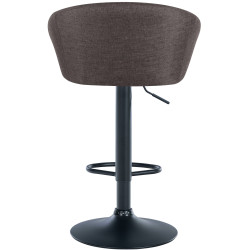 Tabouret de bar Davie, tissu : noir/gris foncé