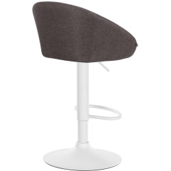 Tabouret de bar Davie, tissu blanc/gris foncé