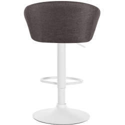 Tabouret de bar Davie, tissu blanc/gris foncé