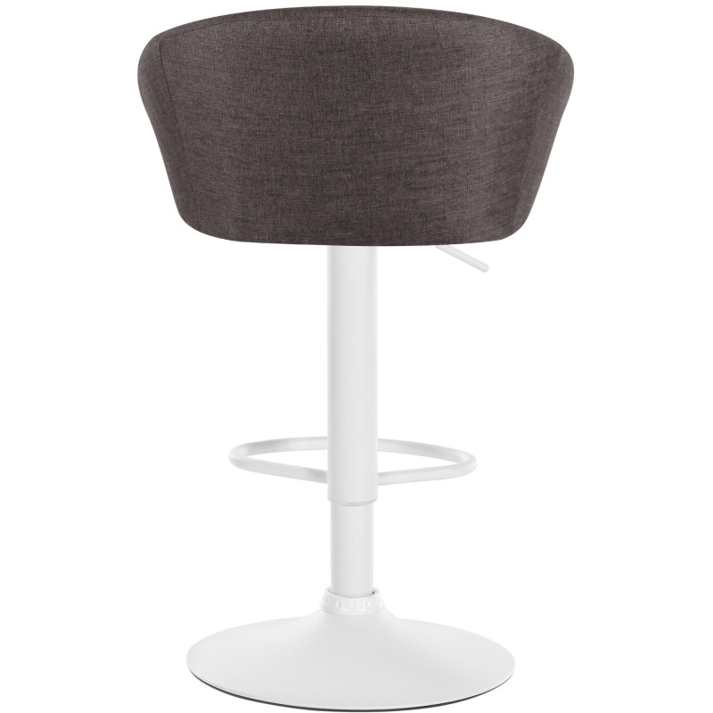 Tabouret de bar Davie, tissu blanc/gris foncé