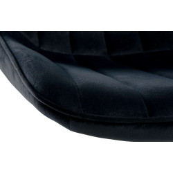 Juego de 2 taburetes de bar Toni, terciopelo, cromo, negro