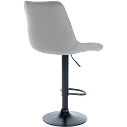 Ensemble de 2 tabourets de bar Toni, velours, noir et gris