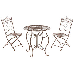Groupe de sièges Indra marron antique