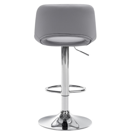 Tabouret de bar Camden, similicuir, gris chromé