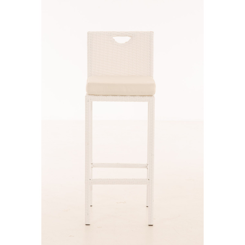 Tabouret de bar Mari blanc crème blanc