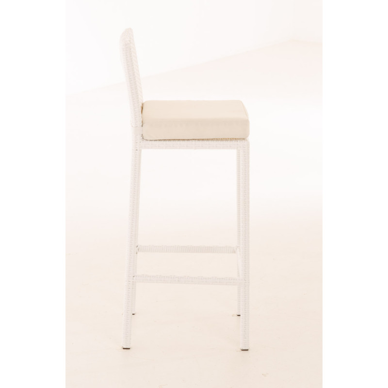 Tabouret de bar Mari blanc crème blanc