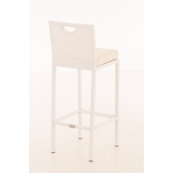Tabouret de bar Mari blanc crème blanc