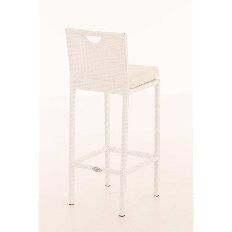 Tabouret de bar Mari blanc crème blanc