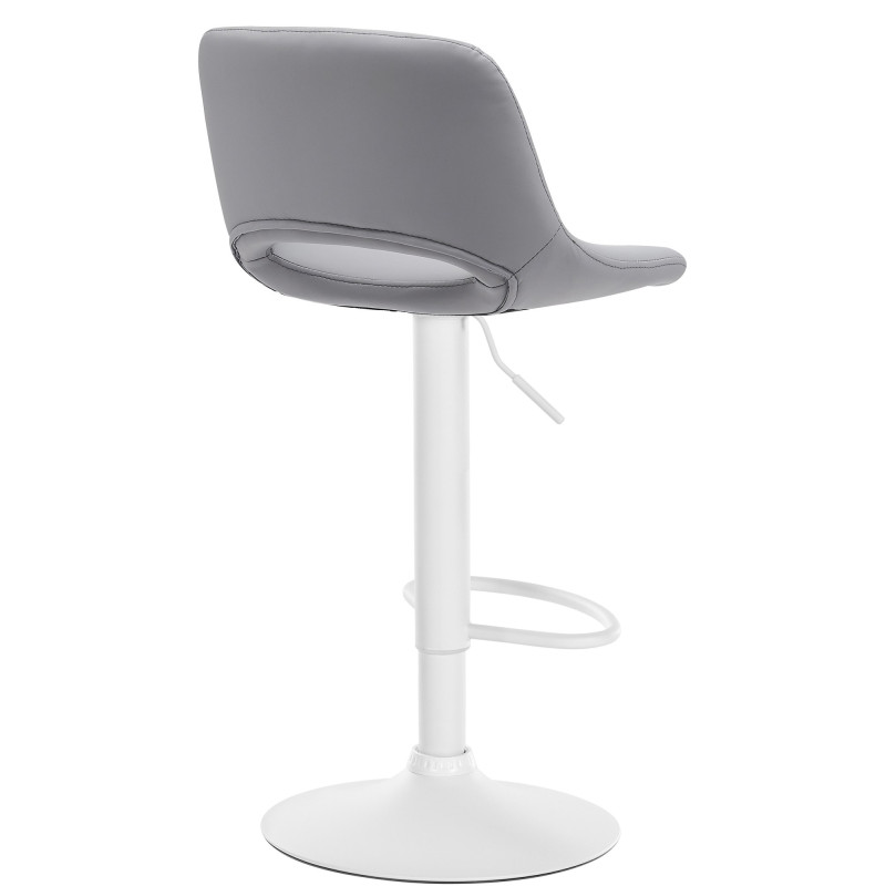 Tabouret de bar Camden, similicuir, blanc/gris