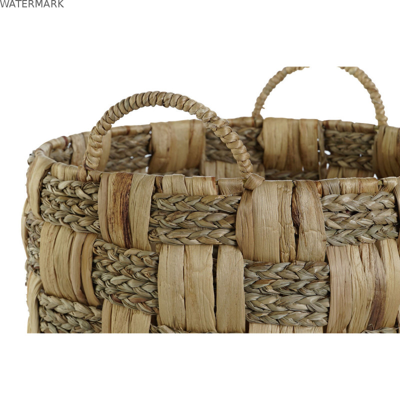 Set de basket Home ESPRIT Naturel Herbier marin Fibre naturelle Boho 43 x 43 x 39 cm (2 Pièces)