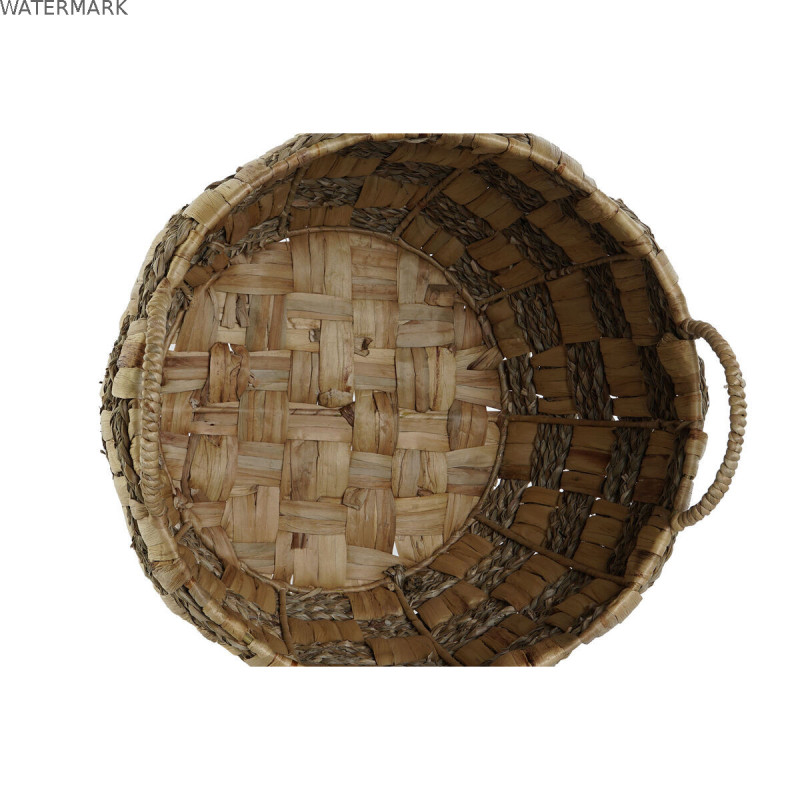 Set de basket Home ESPRIT Naturel Herbier marin Fibre naturelle Boho 43 x 43 x 39 cm (2 Pièces)