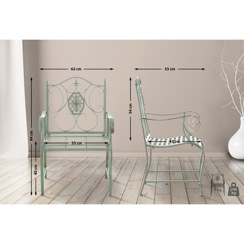 Chaise du Pendjab vert antique