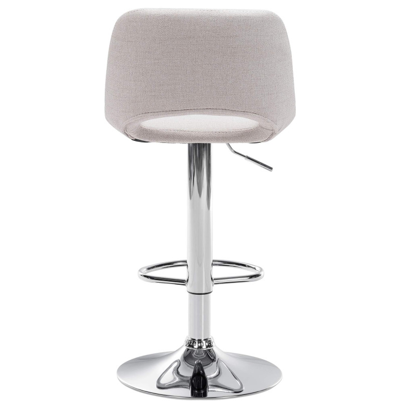 Tabouret de bar Camden, tissu, chrome, crème