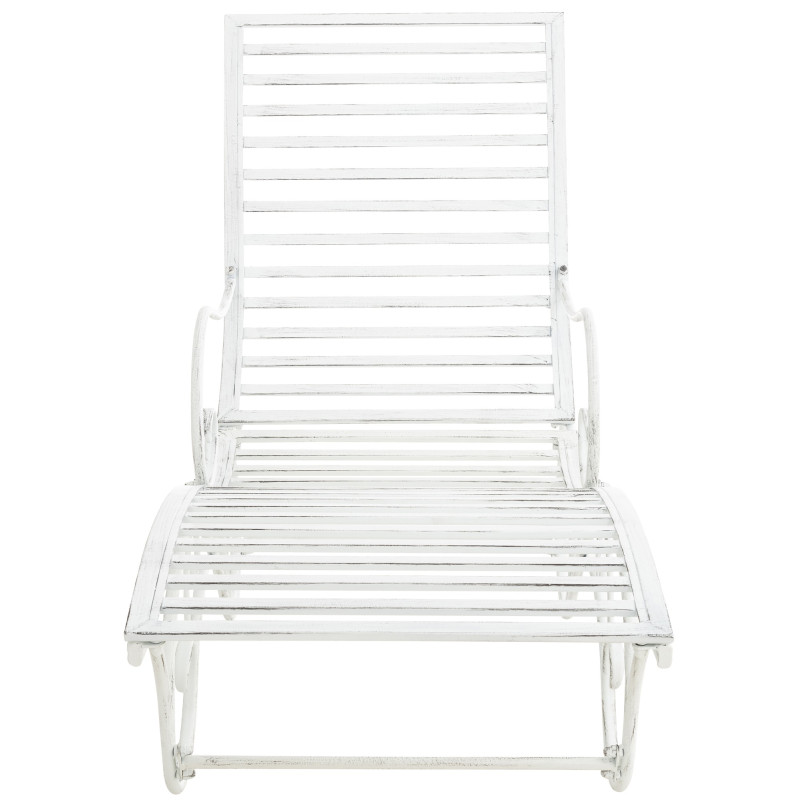 Chaise longue de jardin d'Amiens blanc antique