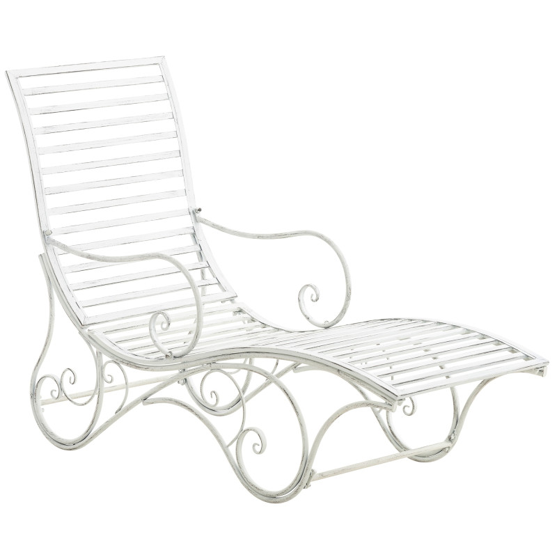 Chaise longue de jardin d'Amiens blanc antique