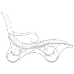 Chaise longue de jardin d'Amiens blanc antique