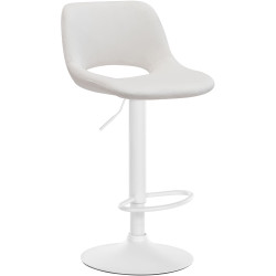 Tabouret de bar Camden en velours, blanc/crème