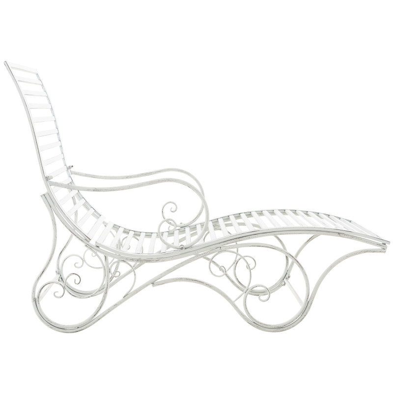 Chaise longue de jardin d'Amiens blanc antique