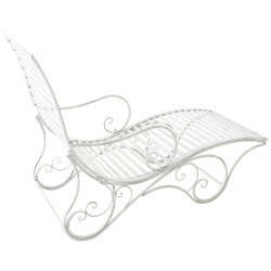 Chaise longue de jardin d'Amiens blanc antique