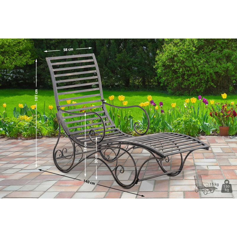 Chaise longue de jardin d'Amiens bronze