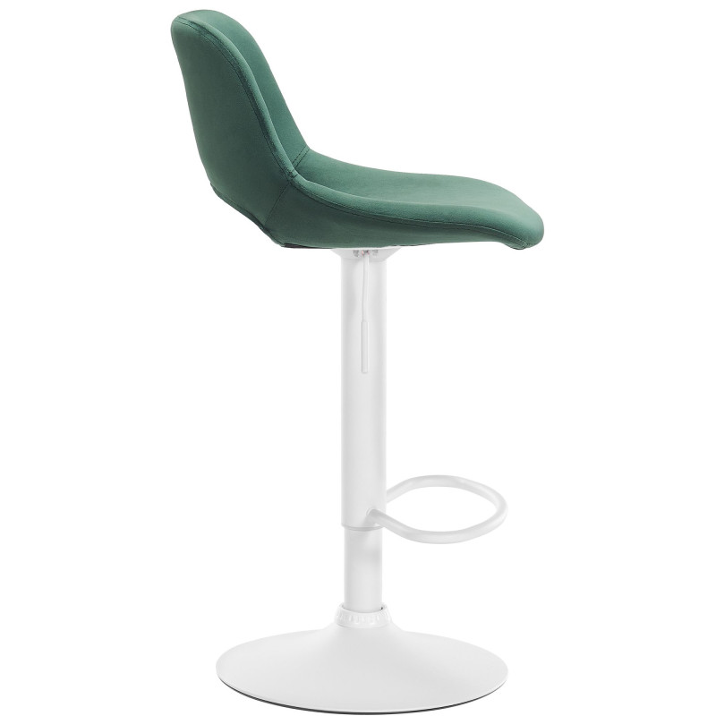 Tabouret de bar Camden en velours, blanc/vert