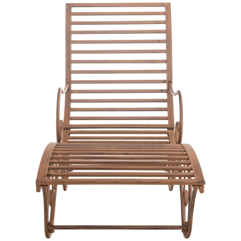 Chaise longue de jardin d'Amiens marron antique
