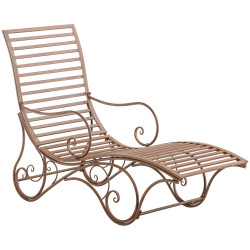 Chaise longue de jardin d'Amiens marron antique