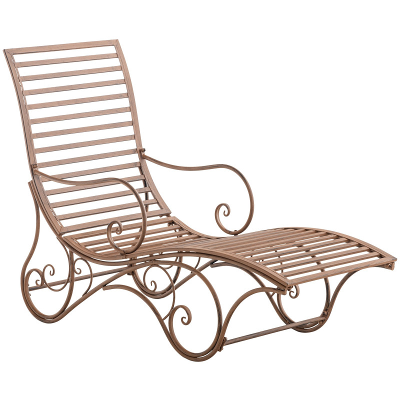 Chaise longue de jardin d'Amiens marron antique
