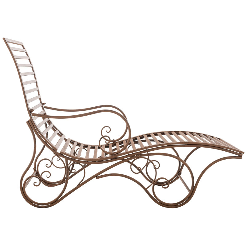 Chaise longue de jardin d'Amiens marron antique