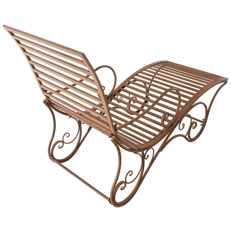 Chaise longue de jardin d'Amiens marron antique