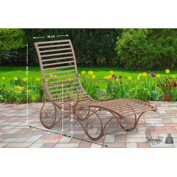 Chaise longue de jardin d'Amiens marron antique